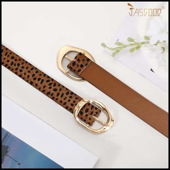 Faux Leather Fashion Belt with Gold Buckle for Jeans main image 6